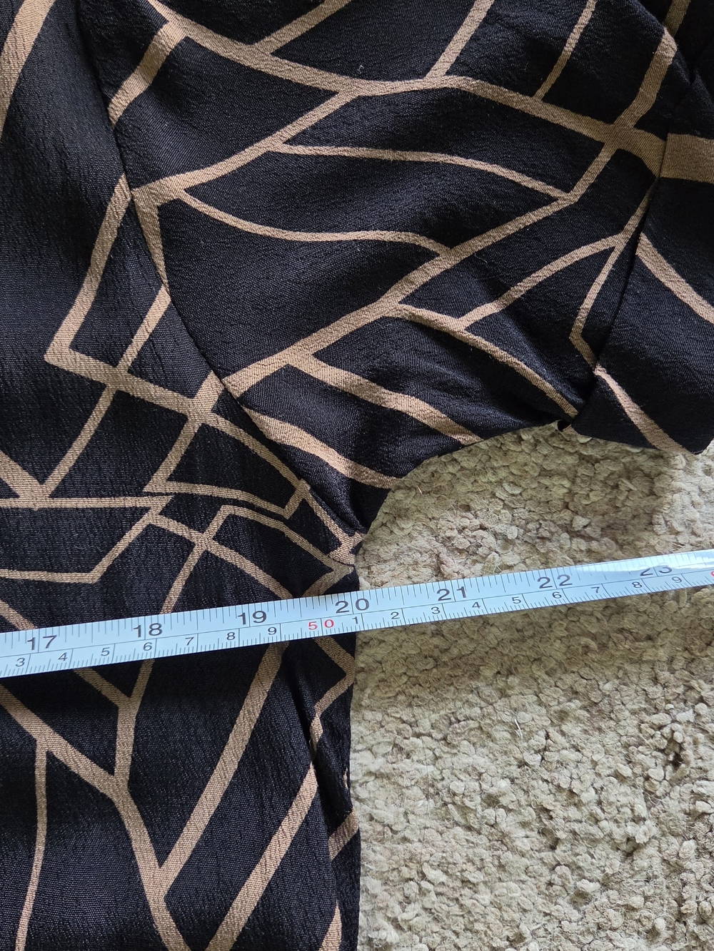 Ava Sky Black Jumpsuit with Tan Geometric Print